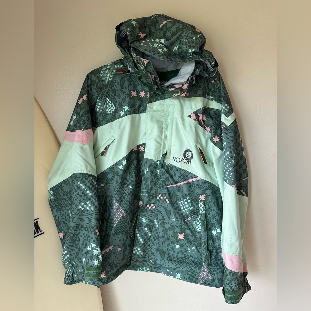 Volcom Mint Green and Pink  Jacket